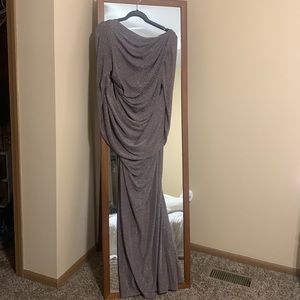 Betsy and Adam formal sparkly tan dress. Only worn once! In perfect condition!